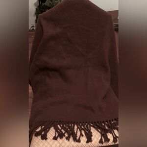 Texteis Penedo  Brown Fringe Throw Blanket -